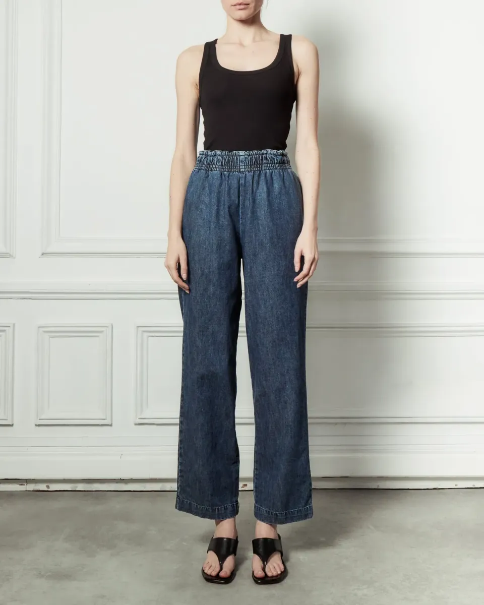 Acquaverde Saphir jeans vita alta brut lavé