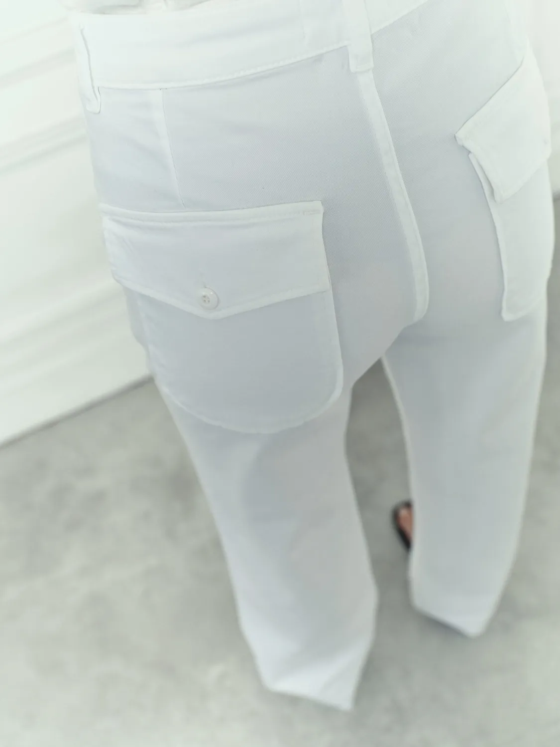 Acquaverde Paltrow Long pantaloni White gabardine