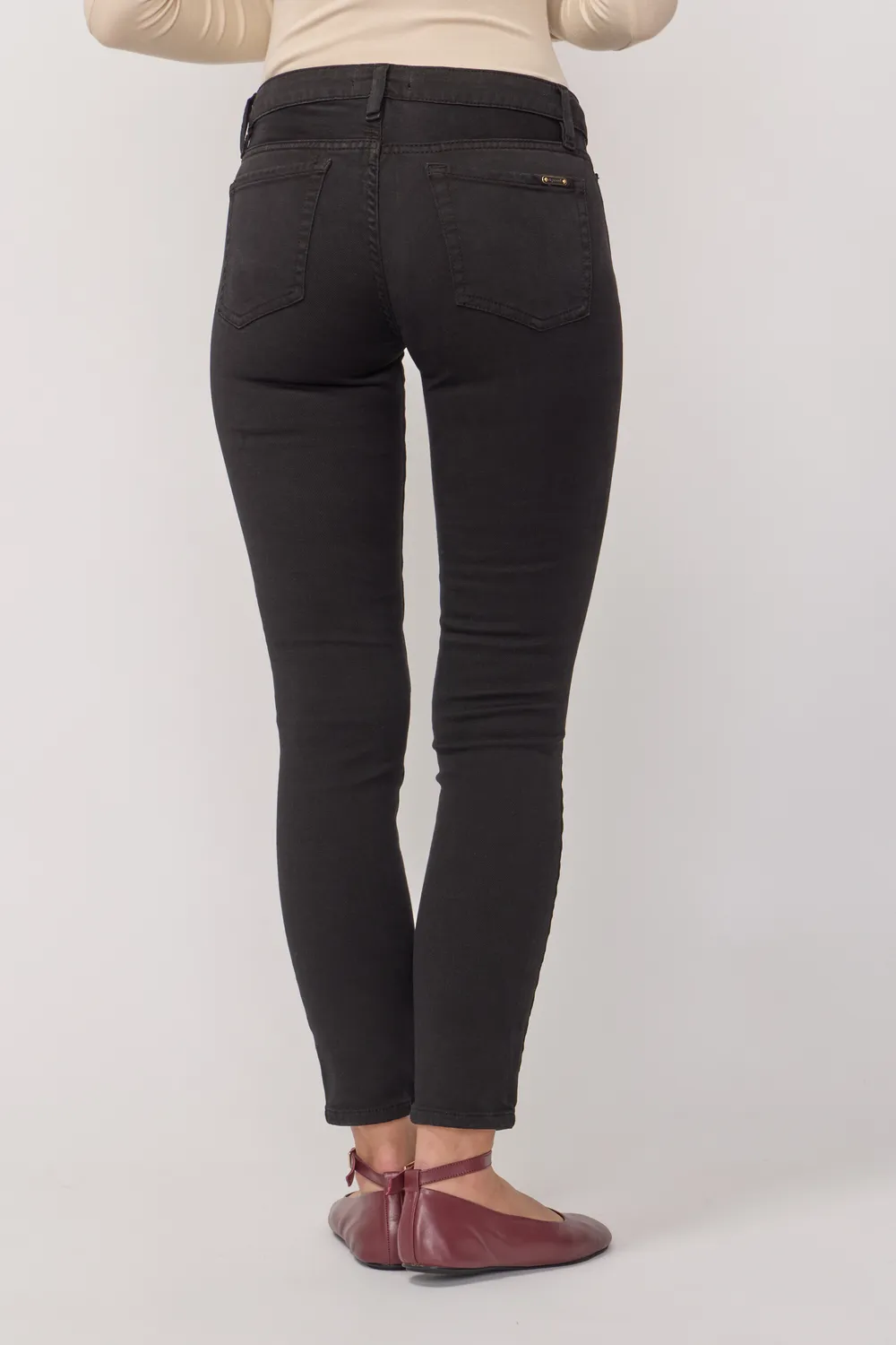 Acquaverde Scarlett Slim Pantalone Nero Stretch 7/8