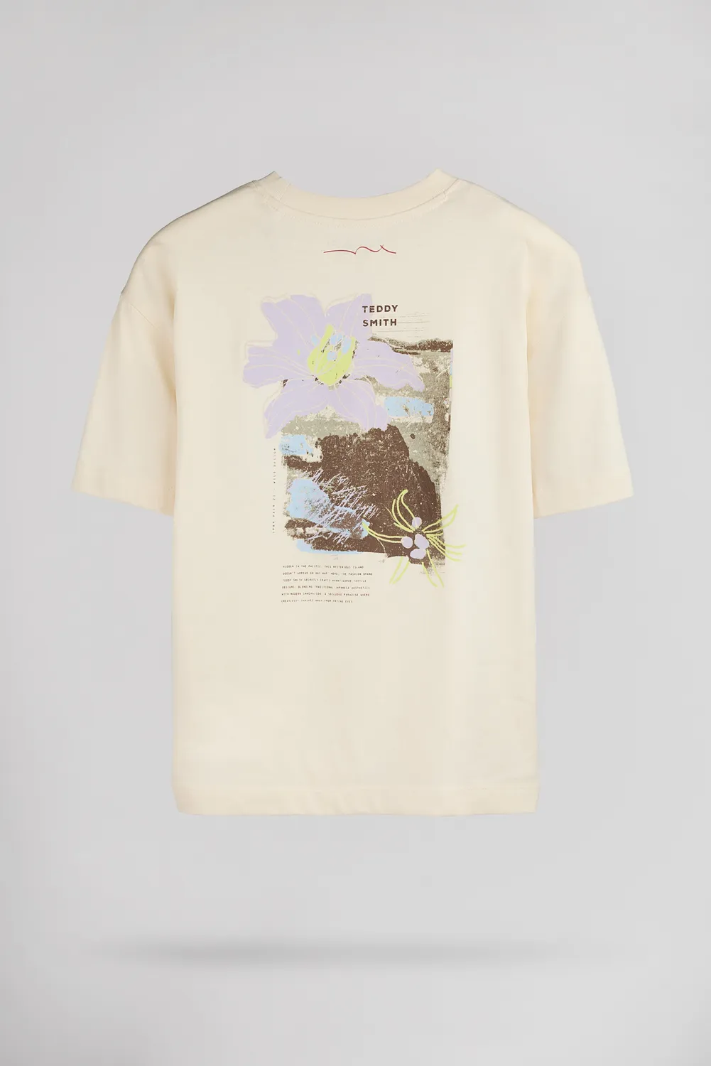 Teddy Smith T-Raymond t-shirt bambino cream cotone