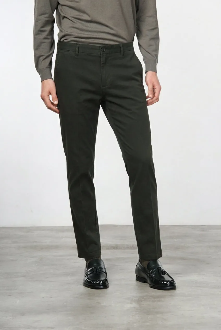 Mason's Milano chino uomo gabardina verde scuro extra slim