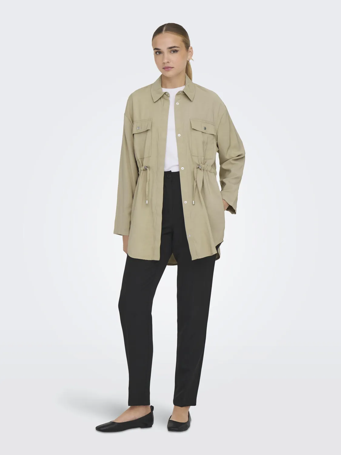 ONLY Onlnadine Giacca White Pepper con coulisse