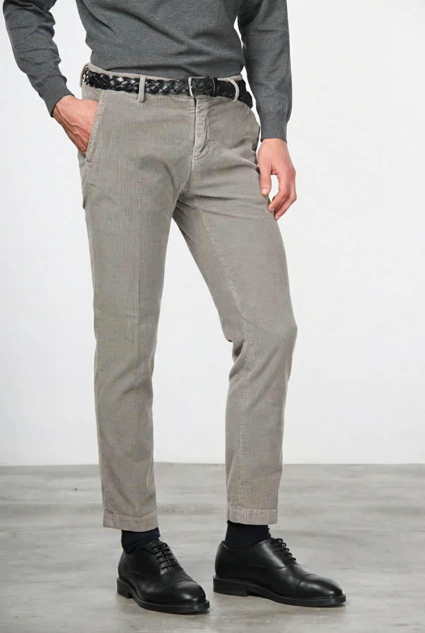 Mason's Milano pantalone chino uomo grigio velluto