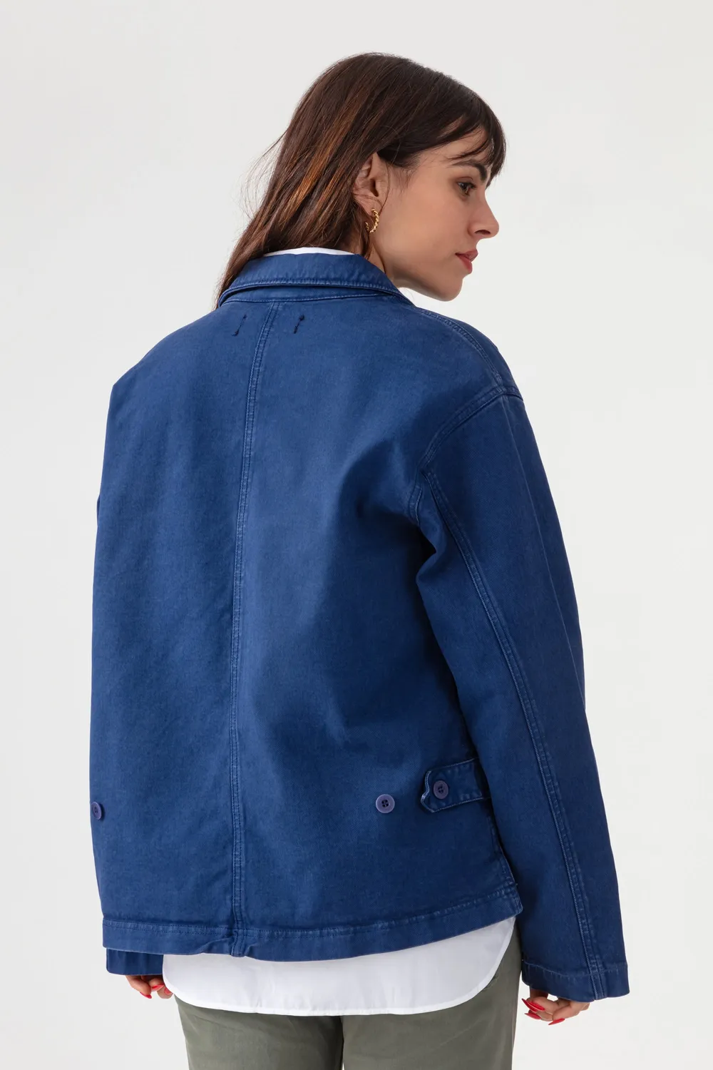 Acquaverde Abby giacca jeans Indigo tasche grandi