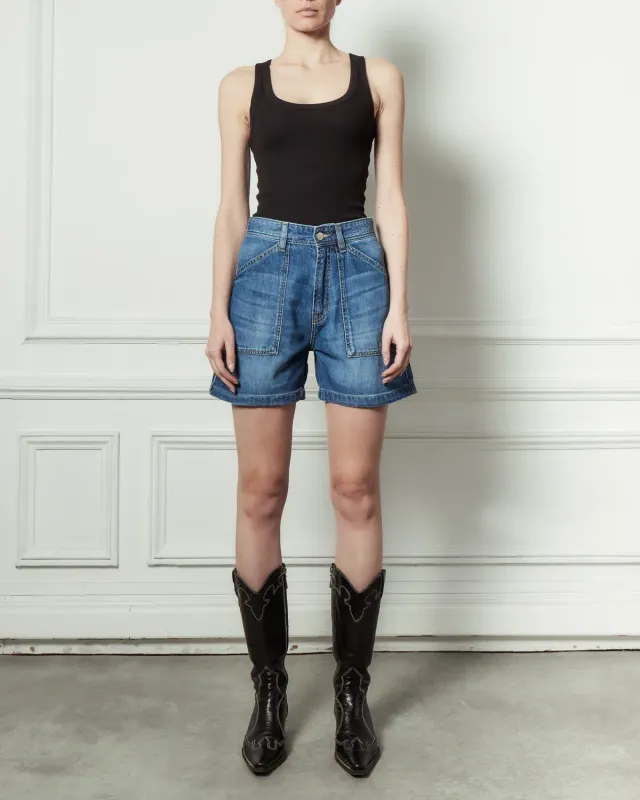 Acquaverde Mary shorts cargo Worn vita alta
