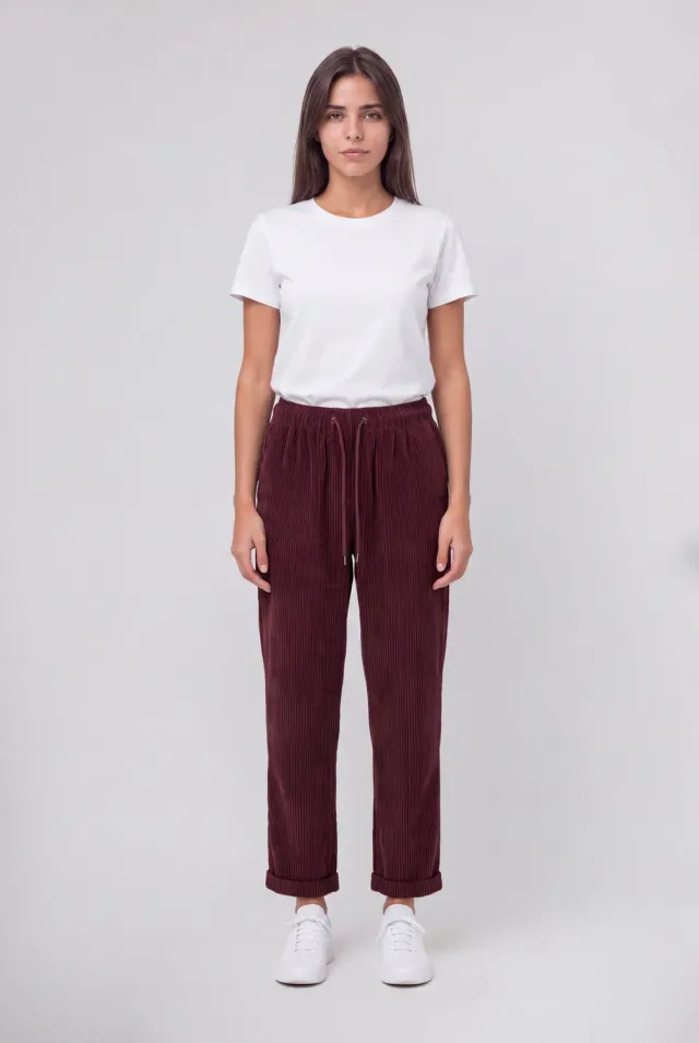 Teddy Smith Teddy Velours Pantaloni Donna Bordeaux