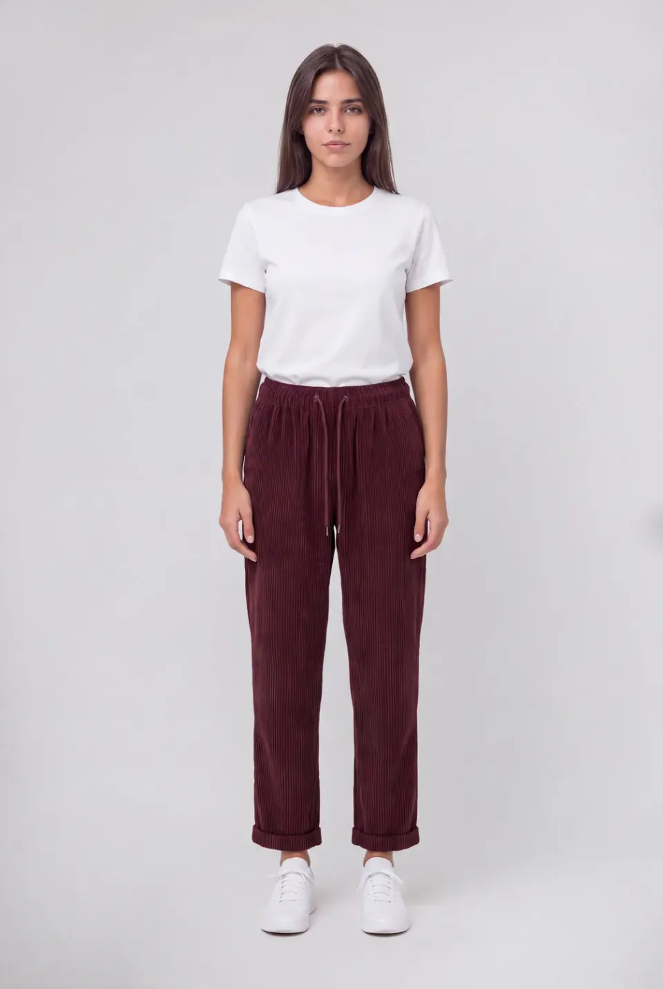 Teddy Smith Teddy Velours Pantaloni Donna Bordeaux