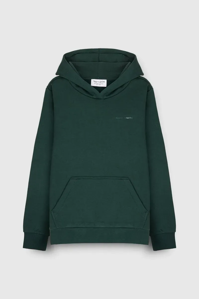 Teddy Smith S-Nark Hoody JR felpa verde ragazzo
