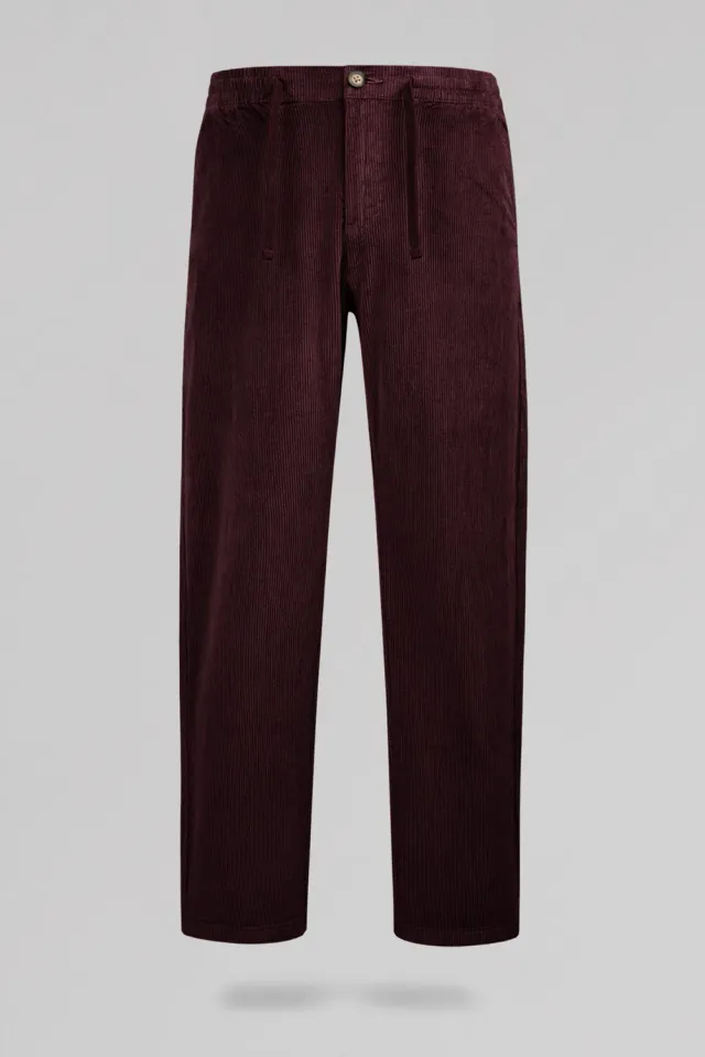 Teddy Smith Pywan 20 pantalone velluto bordeaux elasticizzato