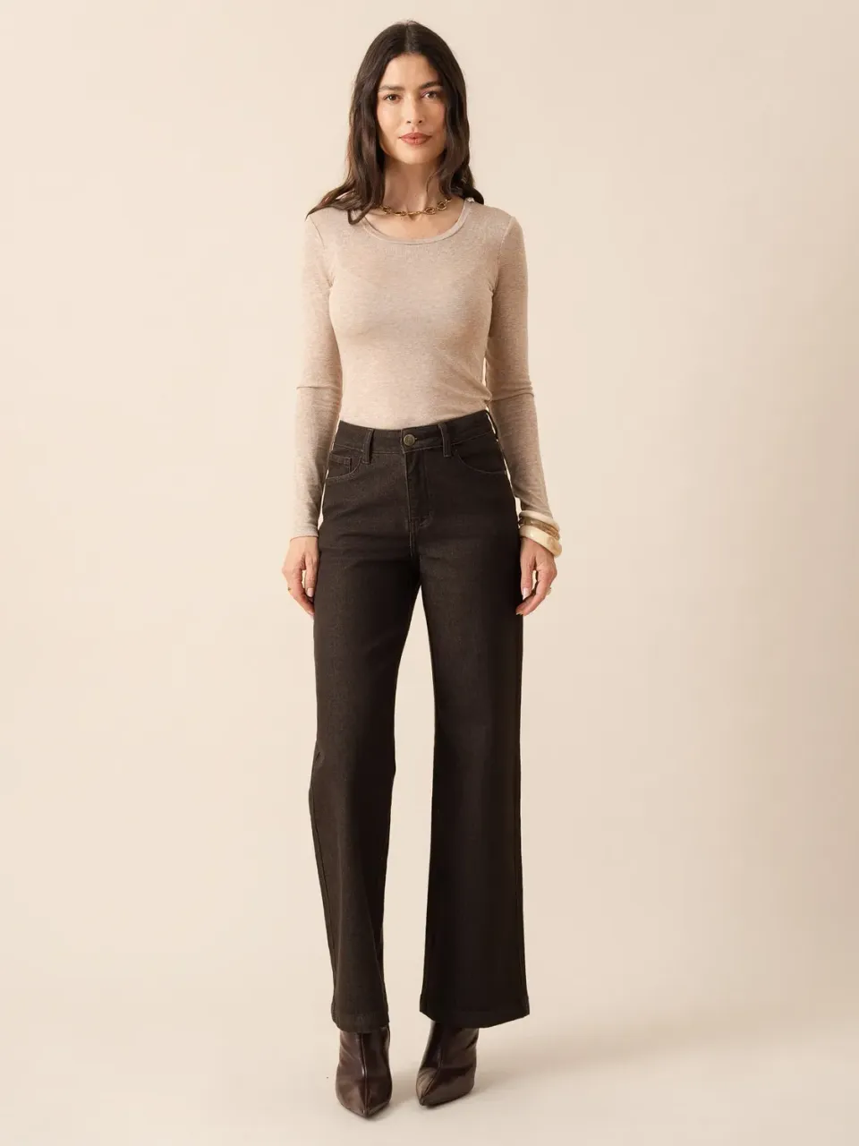 Oraije Mona jeans straight marrone