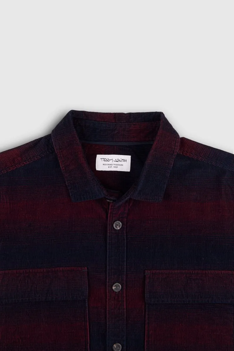 Teddy Smith C-Toren Camicia Uomo Blu Navy Velluto