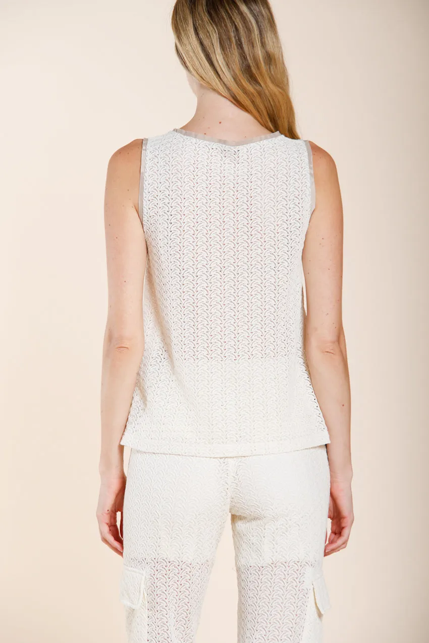 Mason's Karina camicia smanicata panna crochet