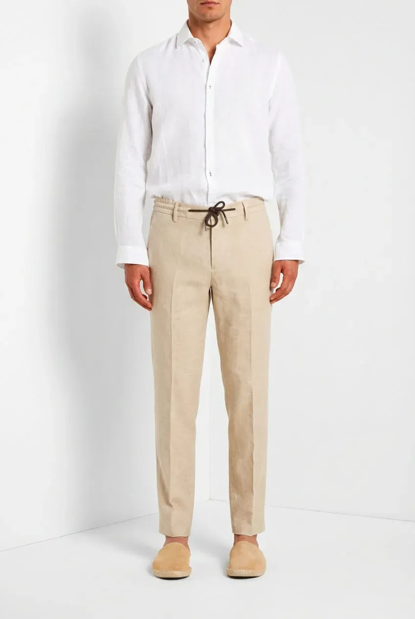 Mason's Milano Jogger chino uomo beige extra slim lino