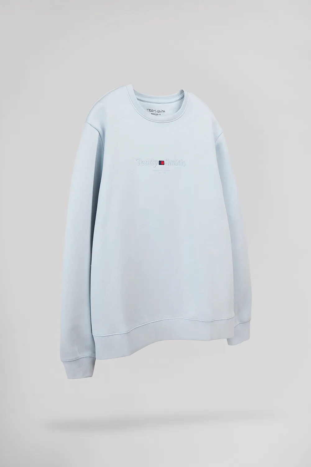 Teddy Smith S-Jim RC Sweat Blu Pastel Cotone Uomo