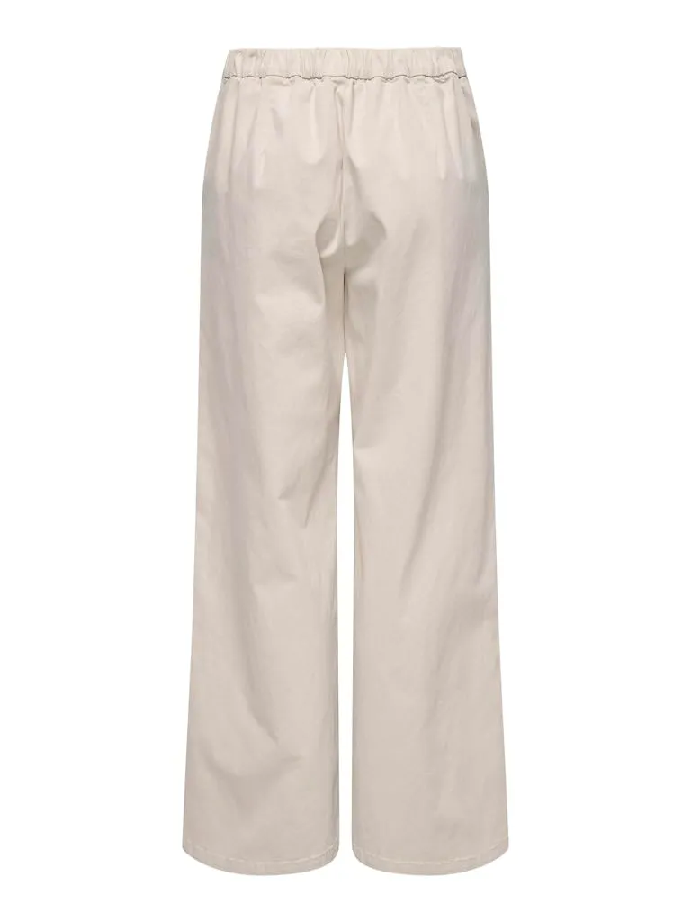 ONLY Onlstella pantaloni wide pull-up neri vita media