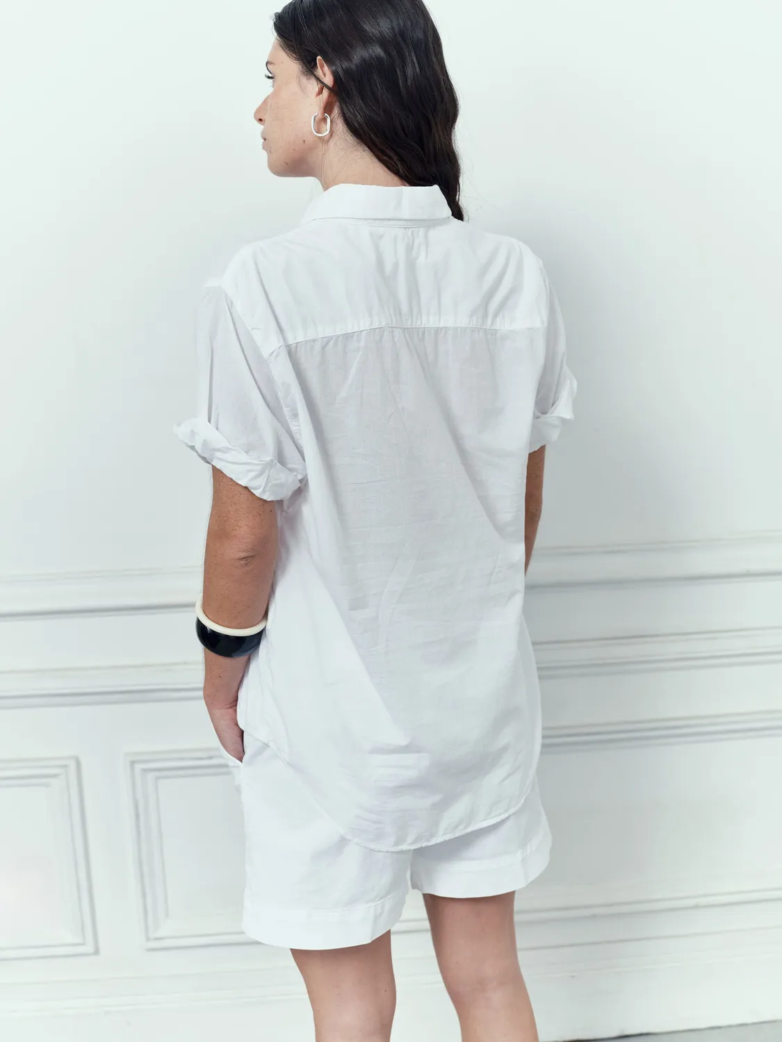 Acquaverde Eidel camicia bianca White maniche corte