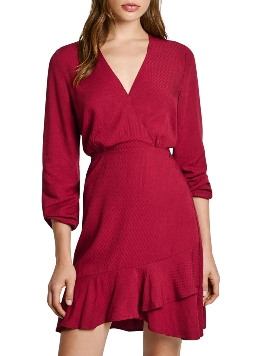 Pepe Jeans Kendall vestito donna blu corto scollo a V