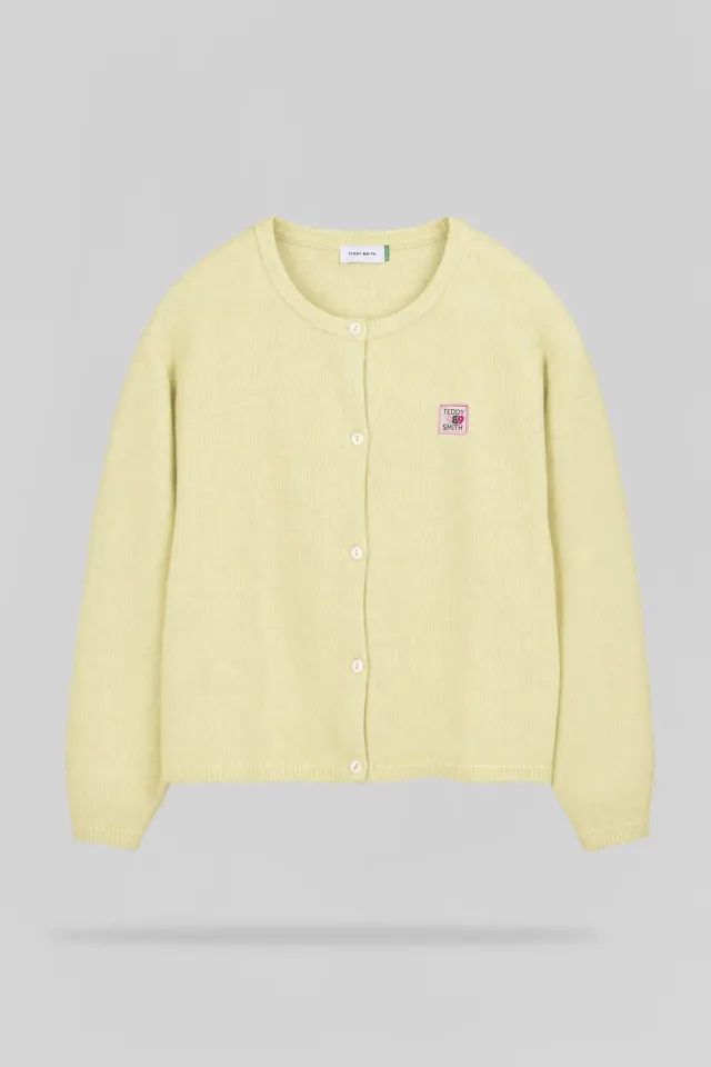 Teddy Smith G-Amelia gilet donna giallo lana bottoni