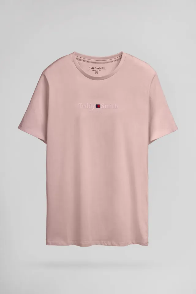 Teddy Smith T-Jim T-Shirt Rosa 100% Cotone Logo