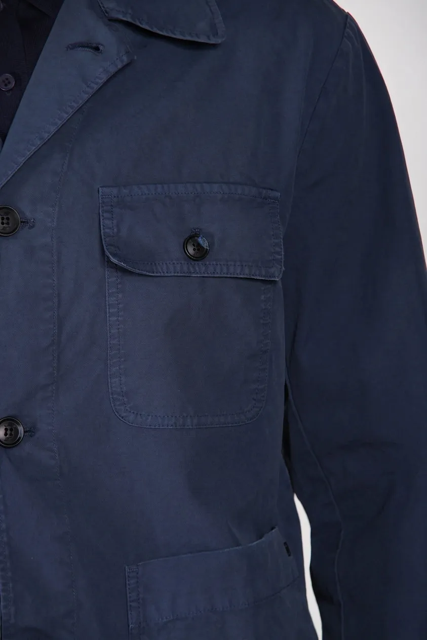 Mason's Chile Work Overshirt Uomo Blu Royal Canvas Cotone