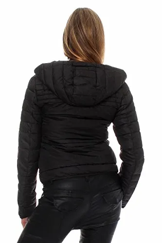 Only Onlmagic Giacca Donna M Nera Trapuntata Cappuccio