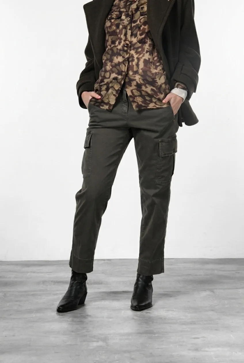 Mason's Marlene Cargo donna verde carrot fit cotone