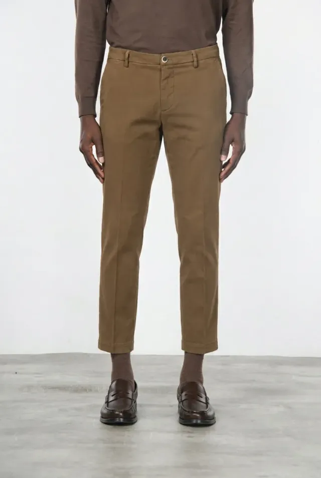 Mason's Milano pantalone chino tortora gabardina stretch
