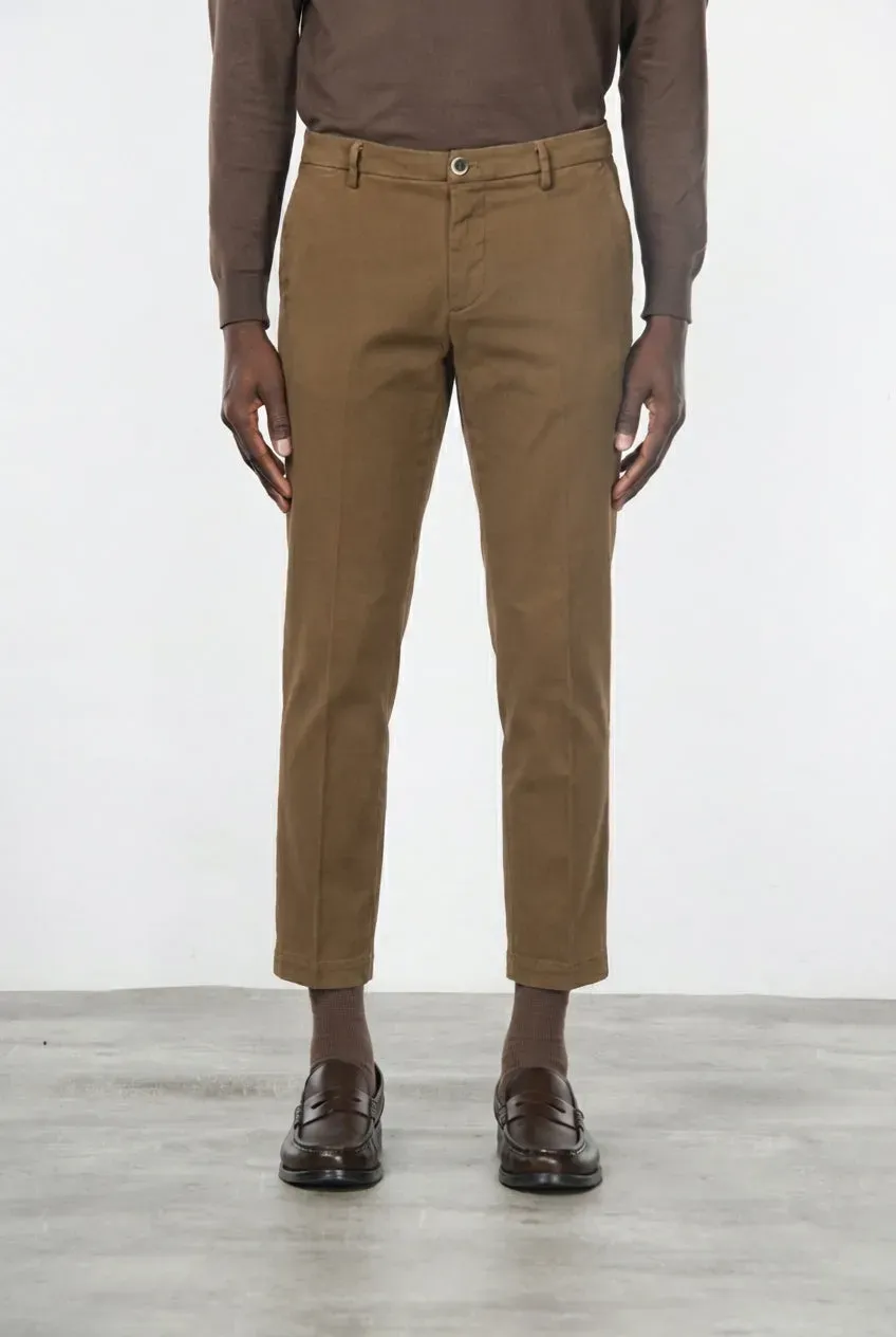 Mason's Milano pantalone chino tortora gabardina stretch