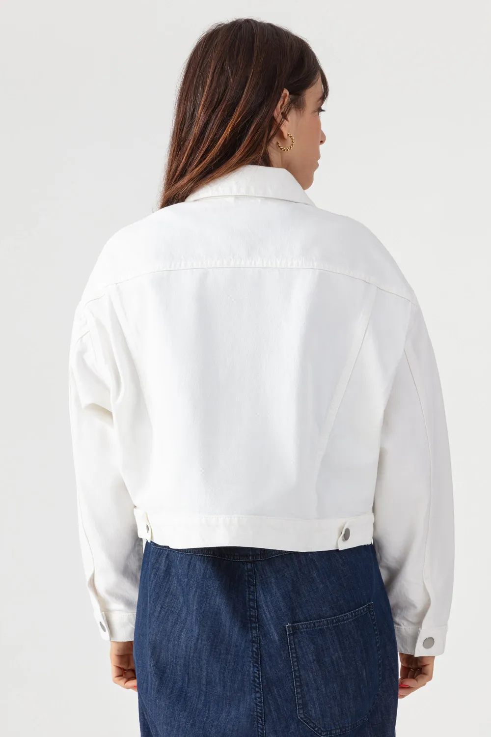 Acquaverde Dean Off White giacca jeans corta