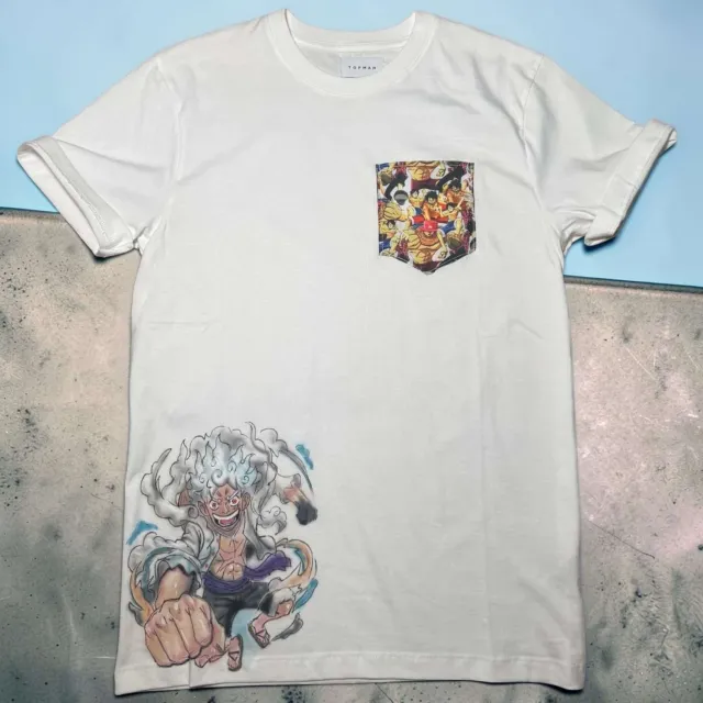Never Say Never Luffy t-shirt dipinta a mano con tessuto