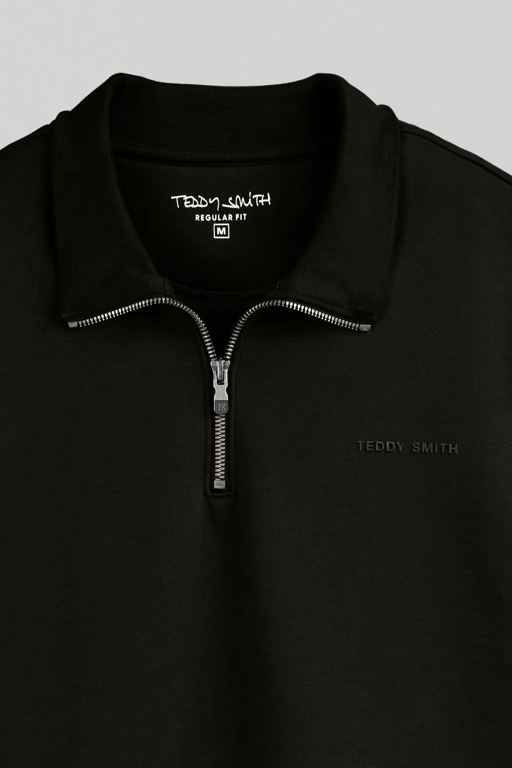 Teddy Smith S-Loan Felpa Mezza Zip Uomo Nero