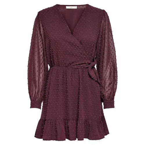 Only Onltiva Wrap abito corto donna nero incrocio