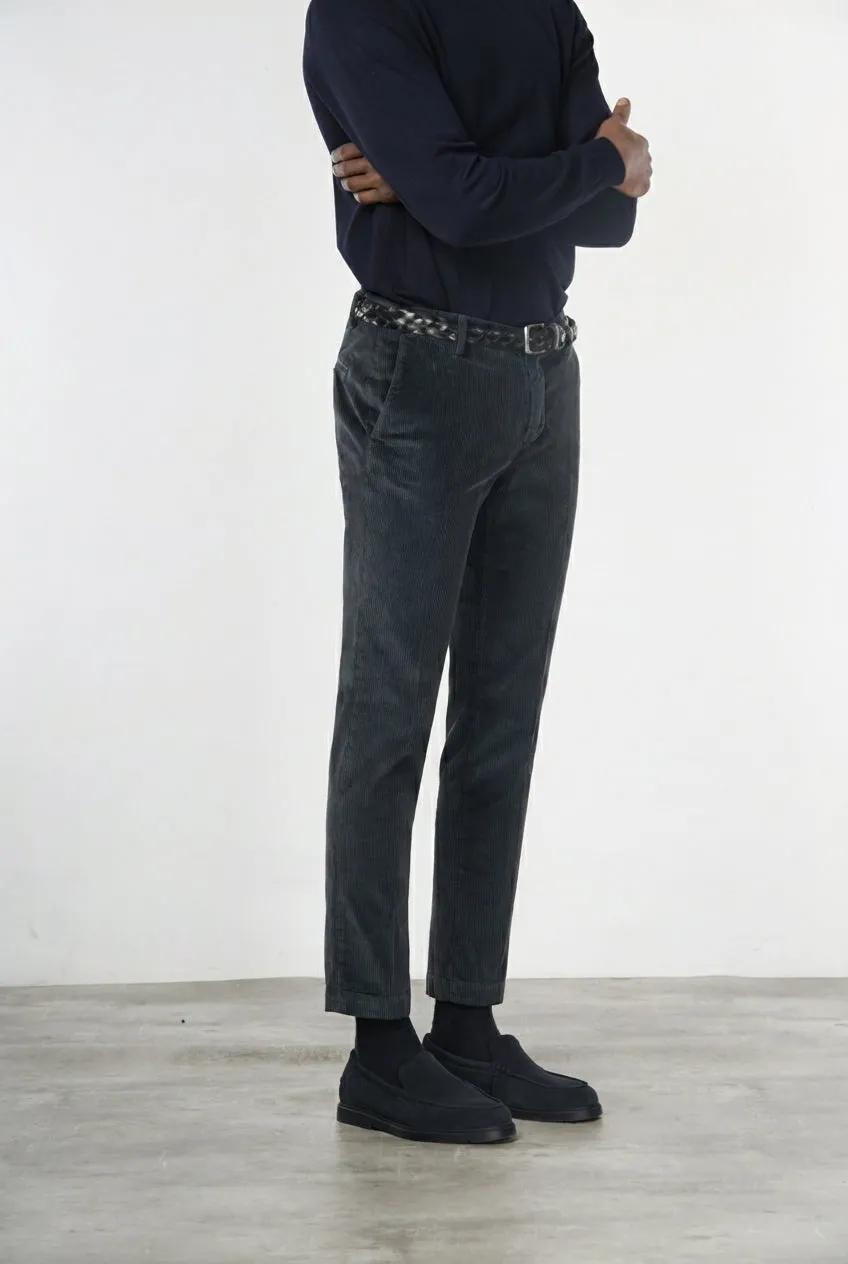 Mason's Milano pantalone chino velluto grigio scuro extra slim