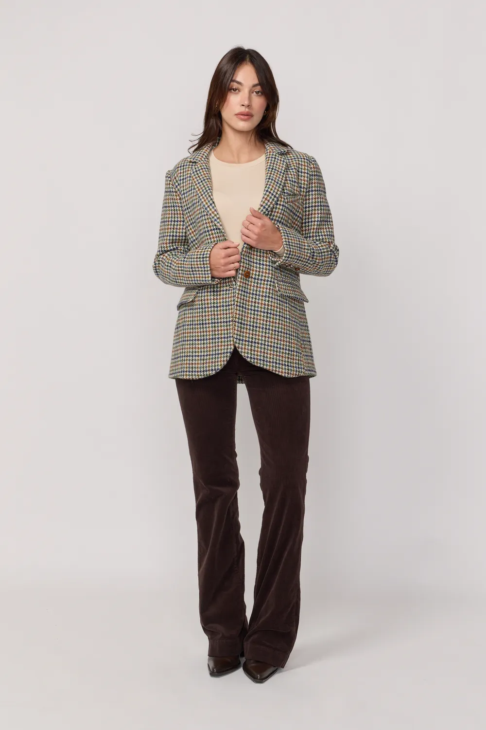Acquaverde Ralph giacca Green pied-de-poule lana