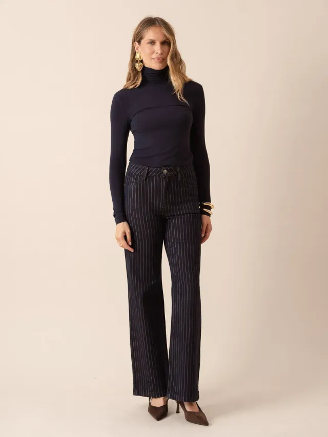 Oraije Gabriel jeans wide rigato grezzo