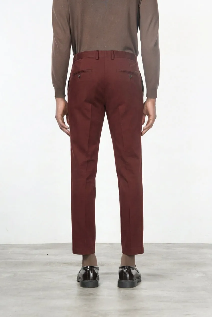 Mason's Milano chino uomo rosso scuro gabardina