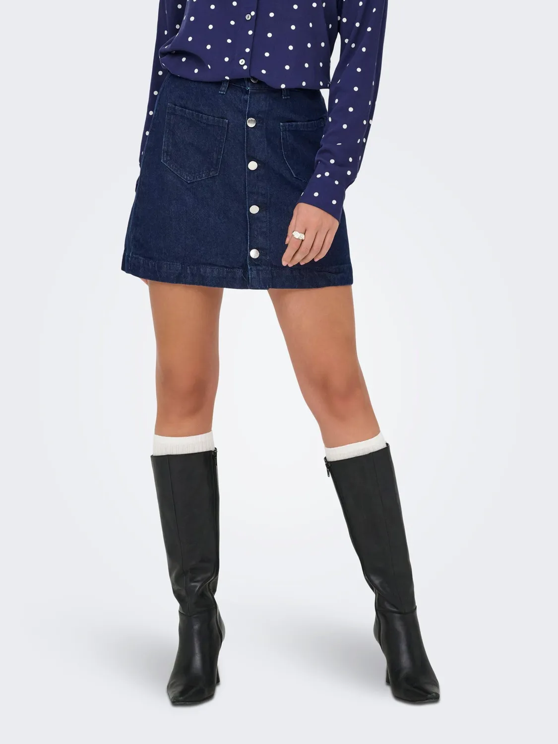 ONLY Onlamazing gonna jeans denim donna blu medio lavaggio