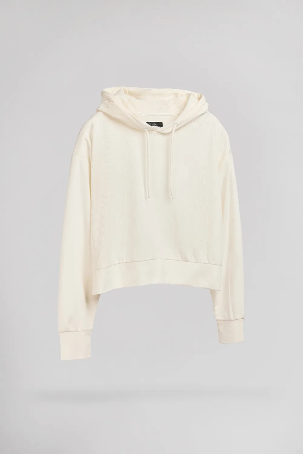 Teddy Smith S-Velt Hoody felpa donna bianca velluto cropped