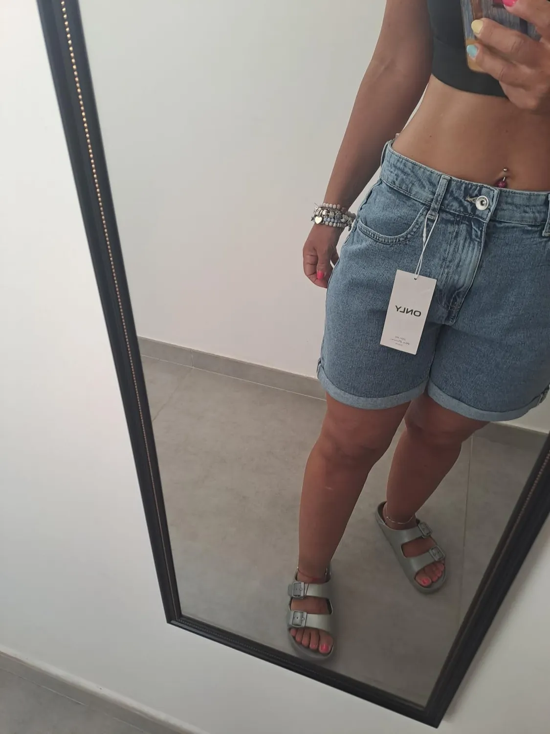 ONLY Onlvega High Waist shorts donna Medium Blue Denim