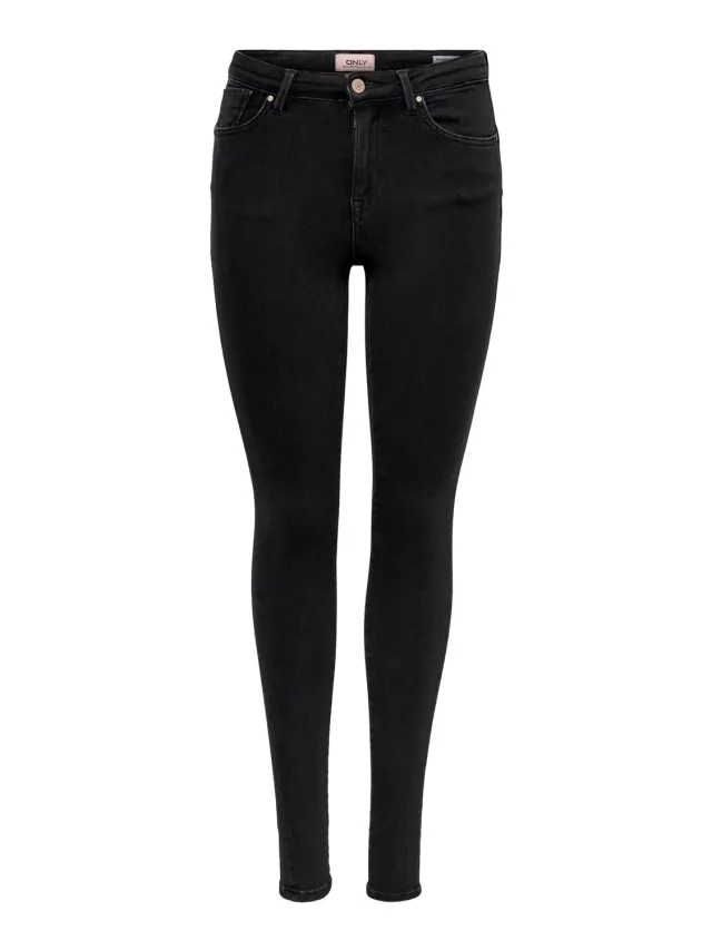 ONLY Onlpower Mid Push Up jeans donna L/32L nero