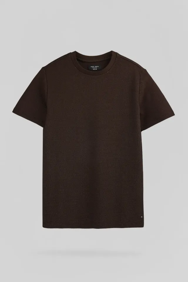 Teddy Smith T-Noam T-shirt Uomo Prugna Piqué Cotone