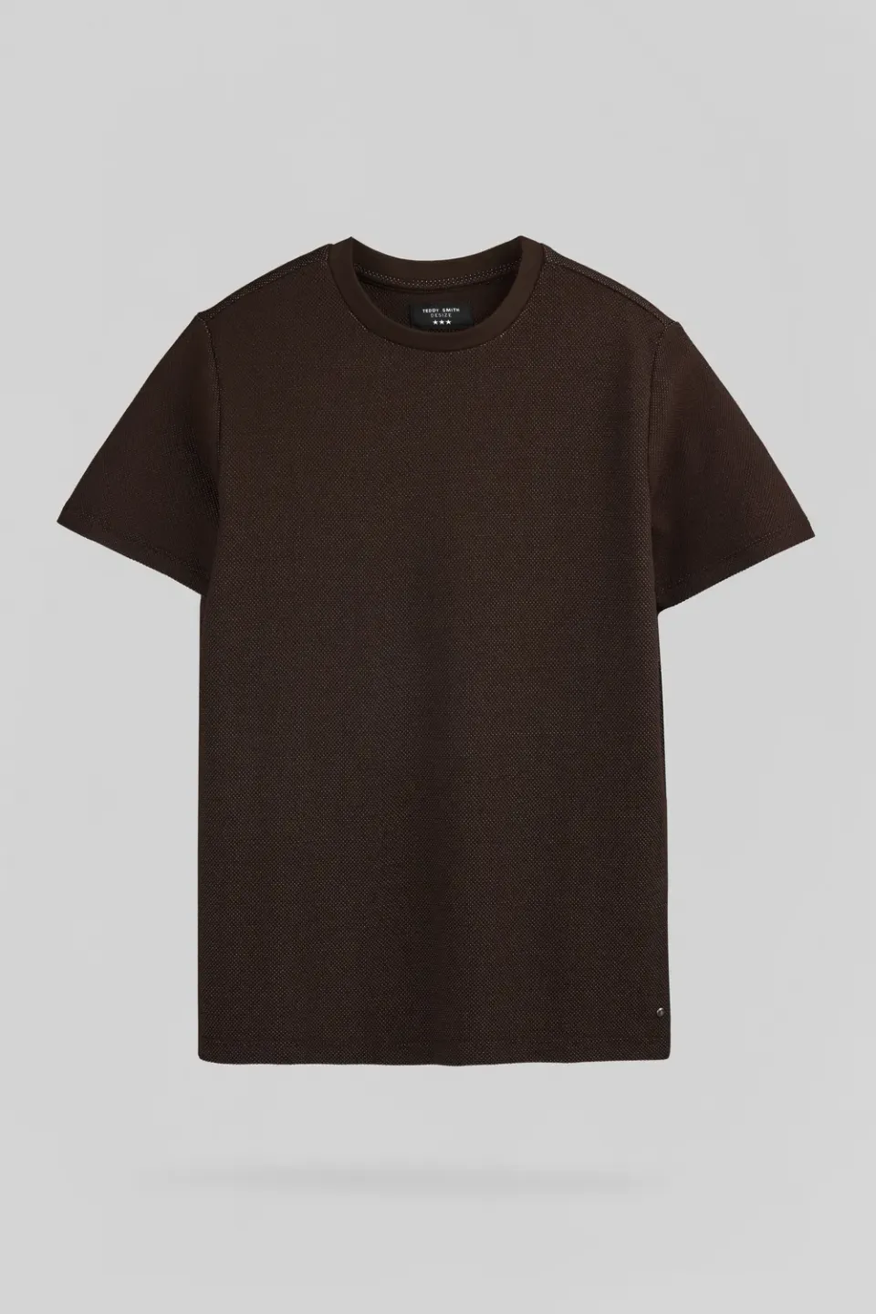 Teddy Smith T-Noam T-shirt Uomo Prugna Piqué Cotone