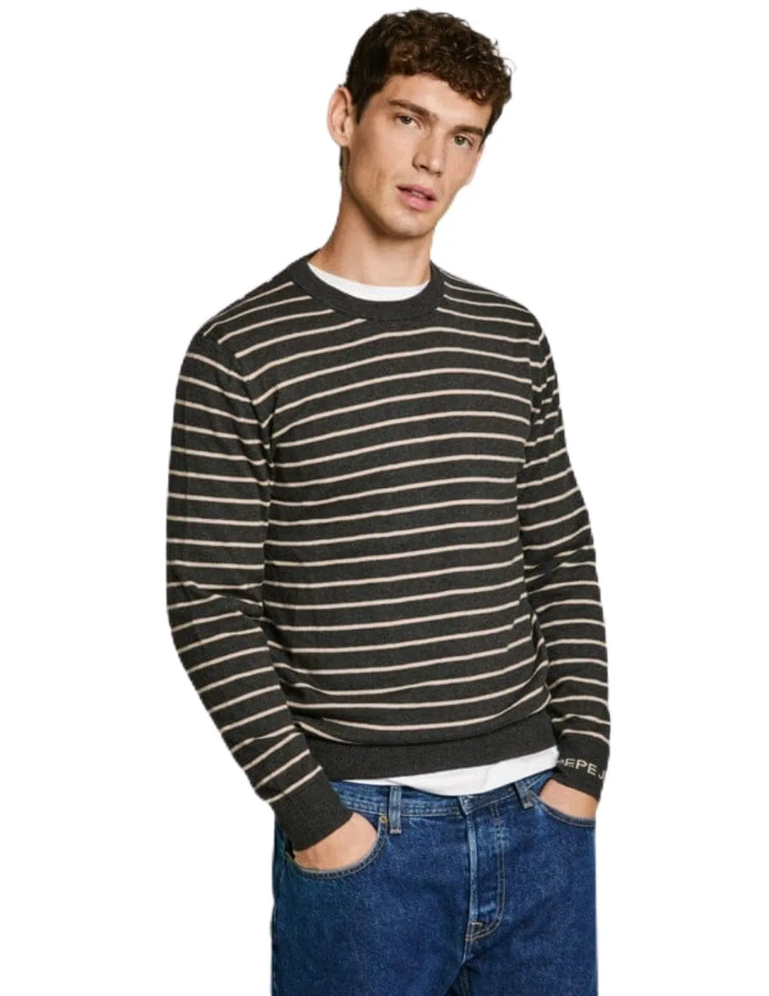Pepe Jeans New Andre Maglione Uomo Rigato Taglia M