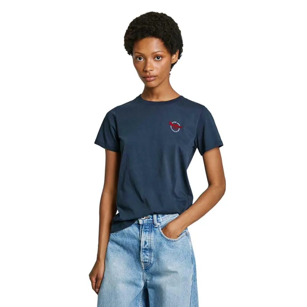 Pepe Jeans Gabriela T-Shirt Donna Bianca Logo Petto