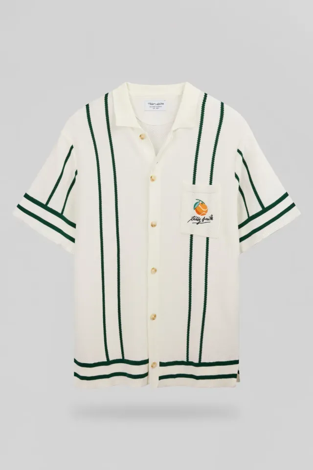 Teddy Smith C-Timoty MC camicia uomo bianca ricamo