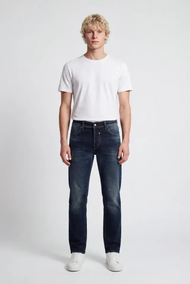 Teddy Smith Reg L32 jeans dritto deep blue elasticizzato uomo