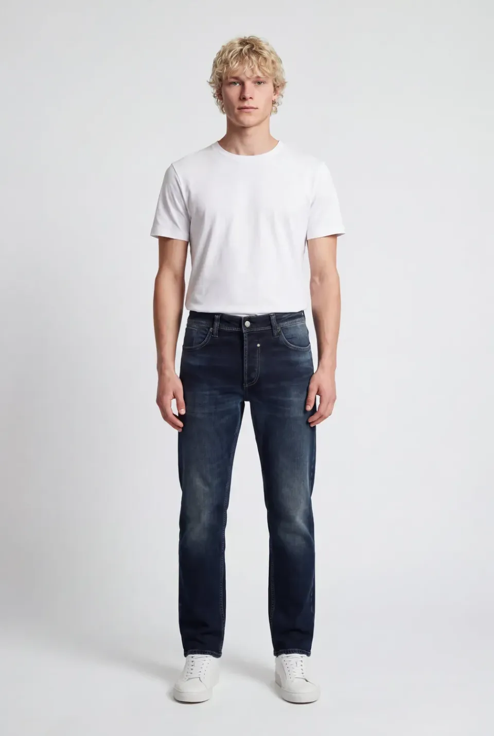 Teddy Smith Reg L32 jeans dritto deep blue elasticizzato uomo