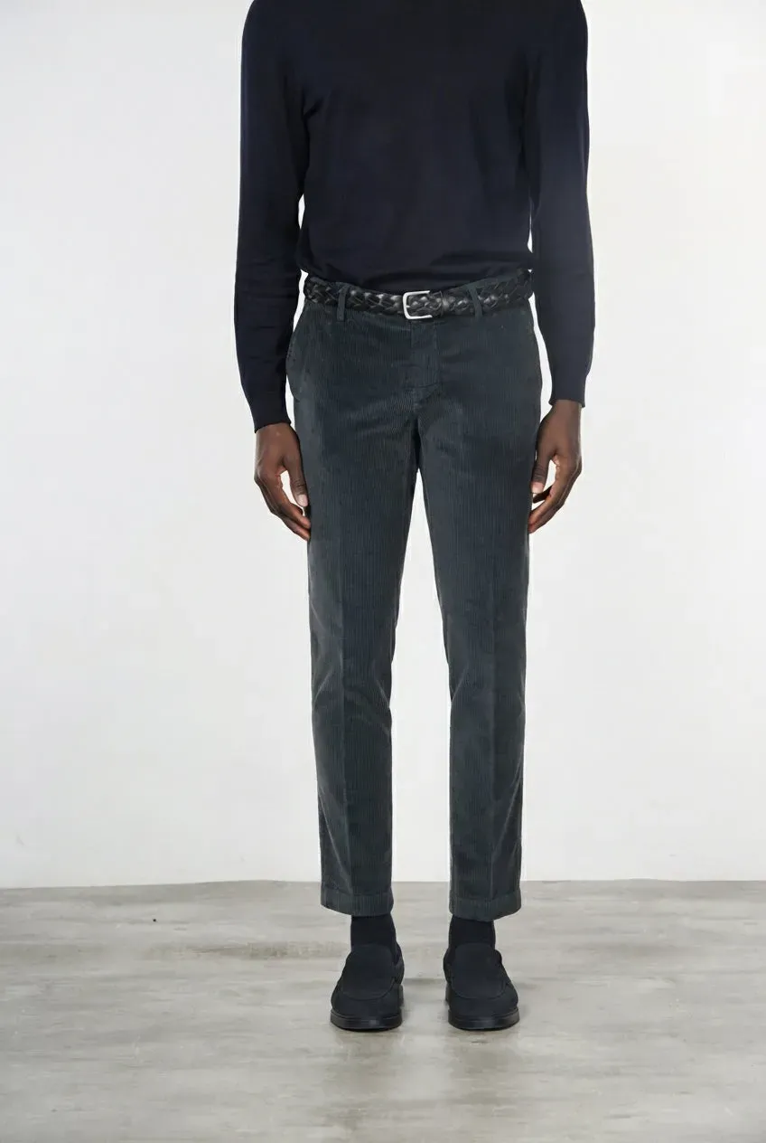 Mason's Milano pantalone chino velluto grigio scuro extra slim