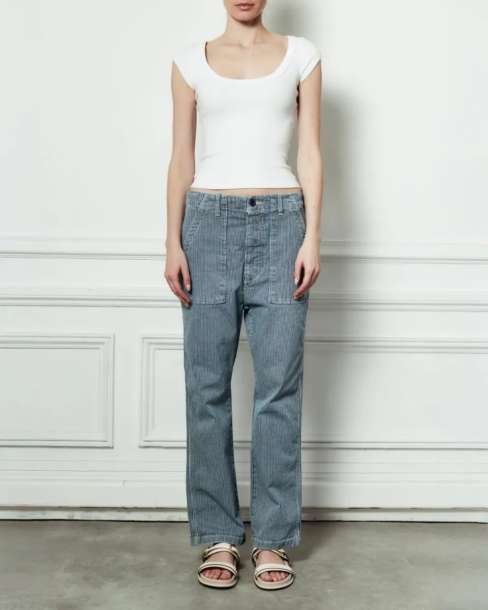 Acquaverde Tanker pantalone righe indigo used
