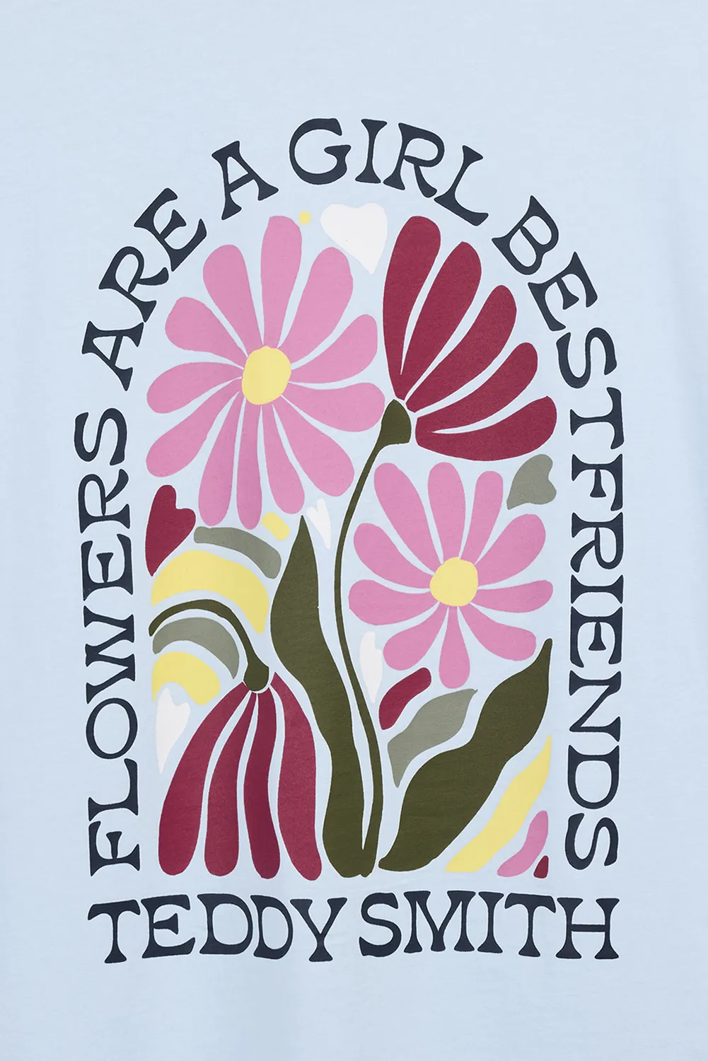 Teddy Smith T-Flowa t-shirt donna azzurro stampa fiori loose fit